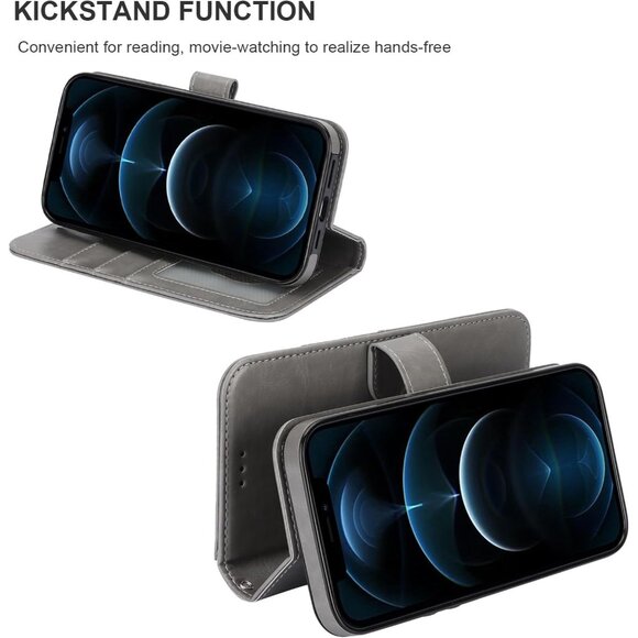 Wallet Case for iPhone 12 Pro Max Wireless Charging RFID Blocking Leather Case - Picture 7 of 8